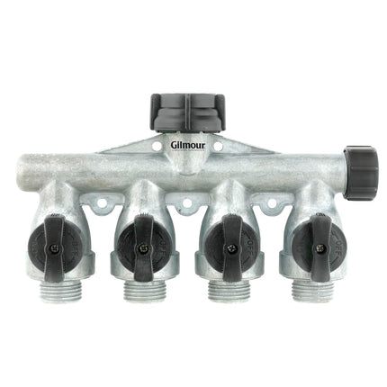 Gilmour Full Flow Aluminum Four Way Connector AY4FFM