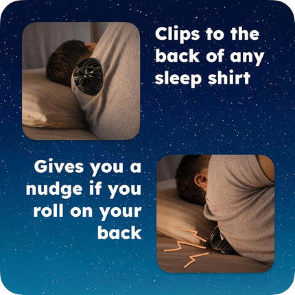 Ball for Side Sleep Posture - Calma Clip v2 by Whole Nights, Sleep Aid for Back Snorers, Anti Snoring Device, Attaches to Any Clothes and Keeps You in a Healthy Sleeping Position