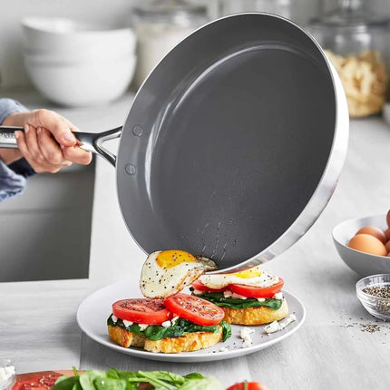 GreenPan GP5 Stainless Steel 5-Ply Healthy Ceramic Nonstick 10" and 12" 2 Piece Frying Pan Skillet Set, Scratch Resistant, Induction, Dishwasher & Oven Safe, PFAS-Free