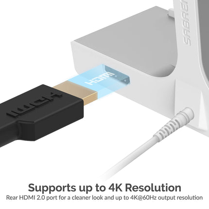 Lecteur de carte mémoire SABRENT Station d'accueil Mac, concentrateur USB C, port HDMI 4K, prise audio 3,5 mm, lecteur de carte SD et MicroSD, ports USB Super rapides 5 Gbit/s pour iMac - 2017 et plus (HB-SIMC)