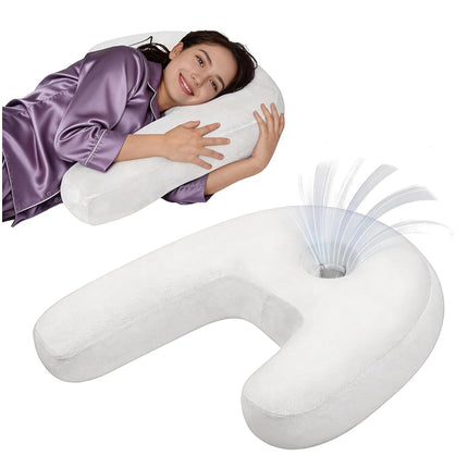 Nockovi 4" Hole Piercing Pillow for Side Sleepers 