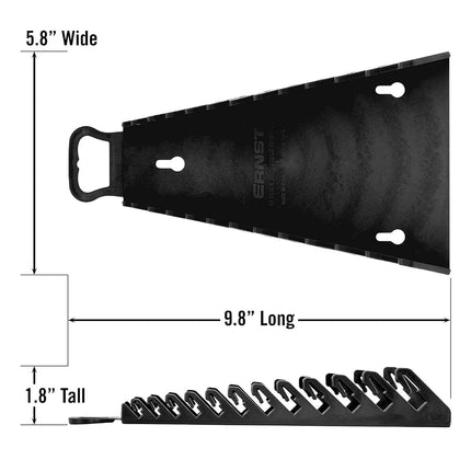 Ernst Manufacturing Gripper Reverse Wrench Organizer, 12 Tool, Black