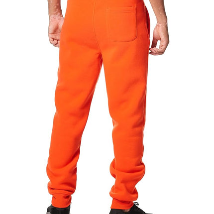 Southpole Men's 1570 Basic Active Fleece Jogger Sweatpants, Orange, Large