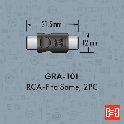 HOSA GRA101 RCA Female to RCA Female Coupler, Black