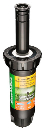 Rain Bird 1803DSH Professional Dual Spray Pop-Up Sprinkler, 180° Half Circle Pattern, 8' - 15' Spray Distance, 3" Pop-up Height