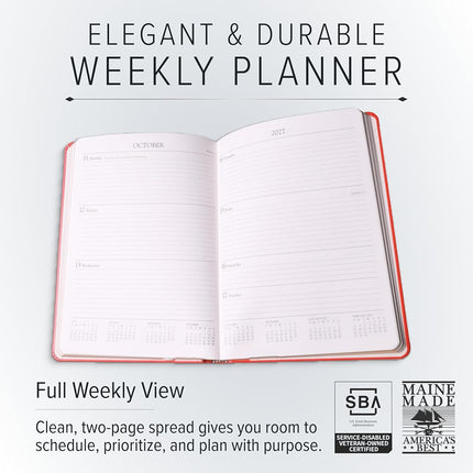 Gallery Leather Desk Weekly Monthly Planner 2027 Caribbean Aqua