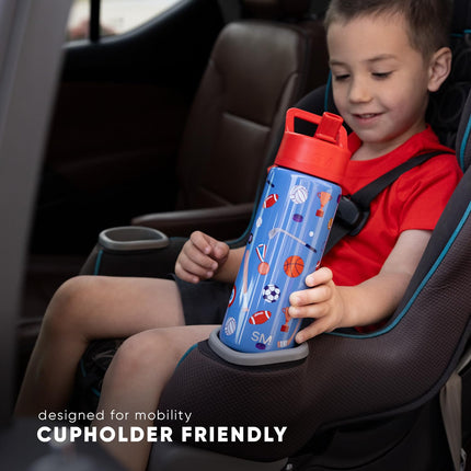 Botella de agua Simple Modern Spiderman para niños con tapa de pajita | Vaso reutilizable de acero inoxidable con aislamiento de Marvel, regalos para la escuela, niños pequeños | Colección Summit | 530 ml, Spidey Kid