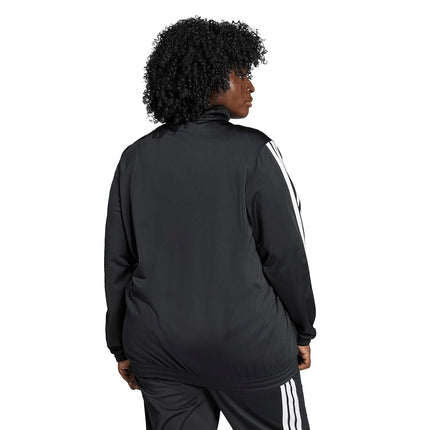 adidas Women's Tricot Track Top & Bottoms, Black/White/Track Top, 4XL Plus