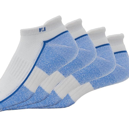 Chaussettes FootJoy ProDry pour homme, modèle Roll-Top, blanc/bleu roi, 7-12
