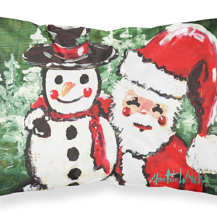 Caroline's Treasures MW1167PILLOWCASE Friends Snowman And Santa Claus Moisture Wicking Fabric Standard Pillowcase, Large, Multicolor