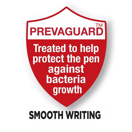 BIC PrevaGuard Gel-ocity Gel Pen With Built-in Protection To Suppress Bacteria Growth On The Pen, Medium Point (0.7mm), Black, 4-Pack