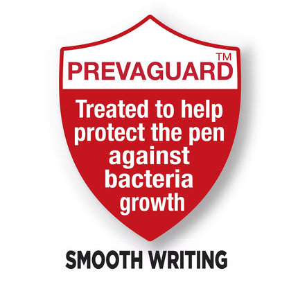 Bolígrafo de gel BIC PrevaGuard Gel-ocity con protección incorporada para suprimir el crecimiento bacteriano en el bolígrafo, punta mediana (0.7 mm), negro, paquete de 4 unidades