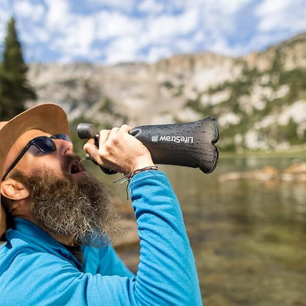 LifeStraw Peak Series Collapsible Squeeze Water Bottle, Dark Grey, 1 Litre Capacity