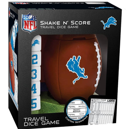 MasterPieces NFL Detroit Lions Shake N' Score Dice Game, For 2 Players, Ages 6+