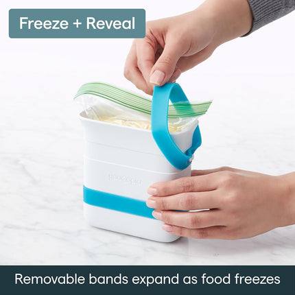 YouCopia FreezeUp Freezer Food Block Maker, Quart 2-Pack