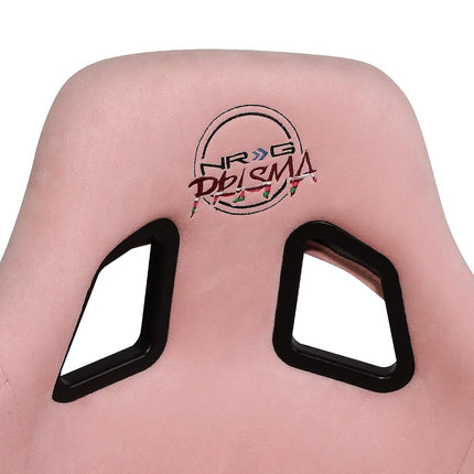 NRG Innovations NRG-FRP-302PK-PRISMA Universal Fixed Back Bucket Racing Seat for 6-Point Harnesses, Size L, Pink Seat Cover