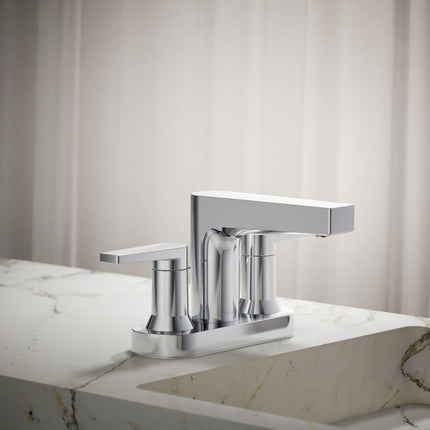 KOHLER 97031-4-CP Taut Centerset Bathroom Sink Faucet, Polished Chrome