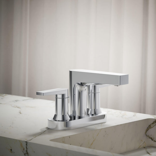 KOHLER 97031-4-CP Taut Centerset Bathroom Sink Faucet, Polished Chrome