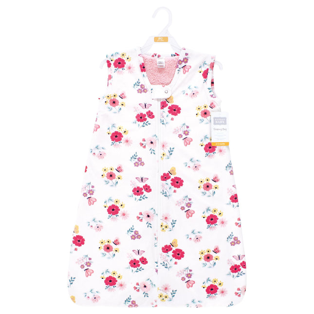 Saco de dormir de felpa de piel sintética unisex Hudson Baby, manta portátil, estampado de mariposas florales, 12-18 meses