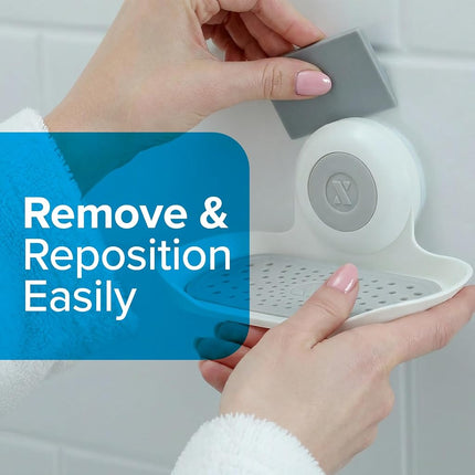 SlipX Solutions Patented Strong Hold Soap Saver, Suction Cup Soap Holder, Must Have Universal Kitchen & Bathroom Shower Accessories, White, 2 Pack