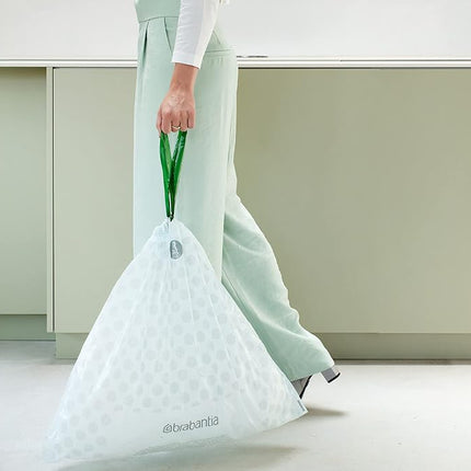 Brabantia PerfectFit Bin Liners Multipack (Size A/3 Litre) Thick Plastic Trash Bags with Tie Tape Drawstring Handles (200 Bags), White - Code a, (137648)