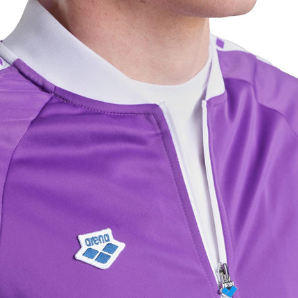 Arena Men's Relax Iv Team Full-Zip Track Jacket, Purple/White/Purple, M