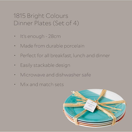 Royal Doulton 1815 Brights Dinner Plates 28.5cm Set of 4
