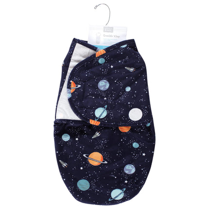 Hudson Baby Unisex Baby Plush Faux Fur Swaddle Wrap, Space, 0-3 Months