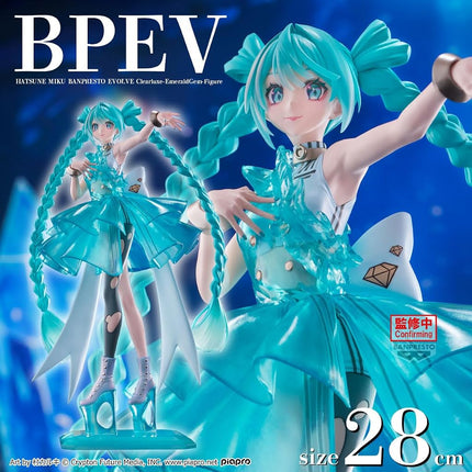 BANPRESTO Emeraldgem BP29326P Hatsune Miku Evolve Clearluxe, 28 cm, Multicoloured, Collectible Figure, Ideal for Anime Fans