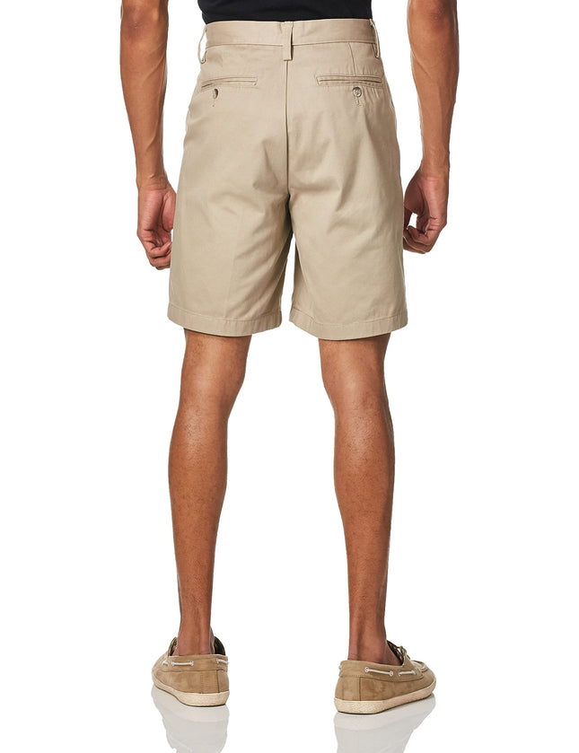 Nautica Men's Big and Tall Cotton Twill Flat Front Chino Short, True Khaki, 52B 8.5