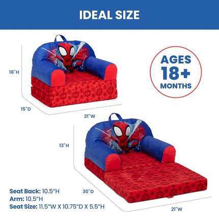 Delta Children Cozee Buddy Flip-Out Kids Chair, Spidey and His Amazing Friends