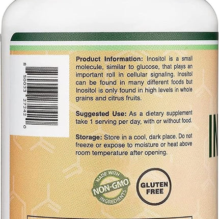 Inositol Capsules (Myo Inositol) 1000mg Health Support for Women (60 Count)(No Fillers, Vegan Safe, Gluten Free) by Double Wood