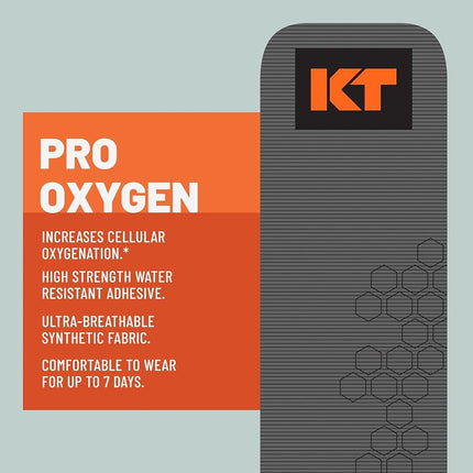 KT Tape Pro Oxygen, Synthetic Kinesiology Athletic Tape with Celliant Technology, 20 Count, 10" Precut Strips, Titanium