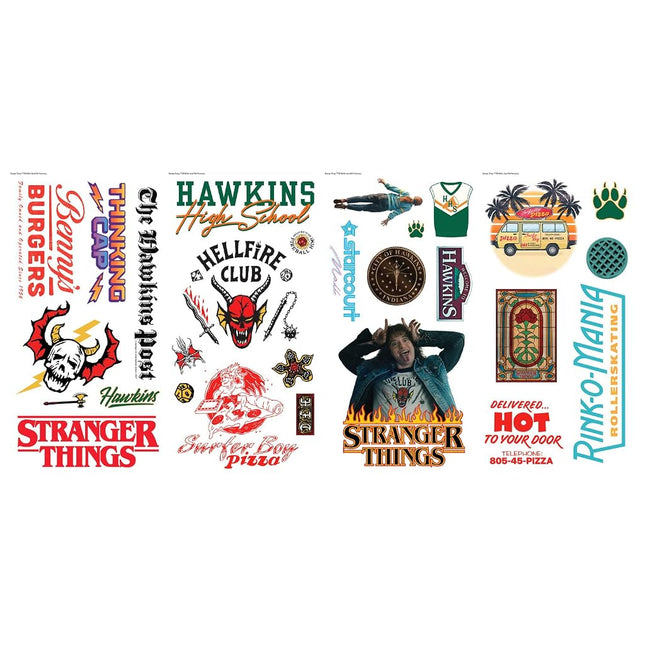 RoomMates RMK5344SCS Stranger Things Season 4 Icons Peel and Stick Wall Decals, red, Black, Green, Blue, Yellow, Orange