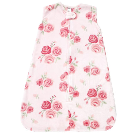 Hudson Baby Unisex Baby Plush Sleeping Bag, Sack, Blanket, Blush Rose Sleeveless, 12-18 Months