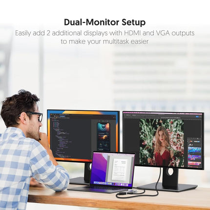 j5create USB 3.0 Hub with HDMI, VGA, RJ45 Gigabit Ethernet, 2 USB 3.1