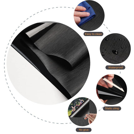 Blackout Privacy Window Room Darkening Film Light Blocking Tint Sticker Insulation Glass Door Cover Paper 100% Visible Light Transmittance Blocking Static Cling for Day Sleep 17.5 Inch x 13.1 Feet