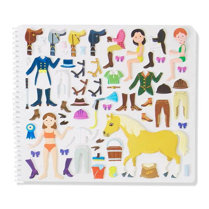 Melissa & Doug 9410 Heart Puffy Activity Book: Riding Club-139 Reusable Stickers, Cartoon, Multicolor, 1 EA