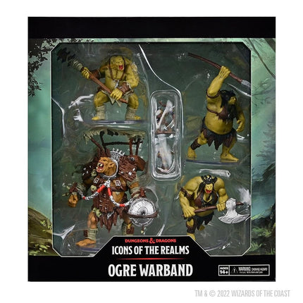 WizKids D&D Icons of The Realms: Bande de Guerre Ogres – Set de 4 Figurines Pré-Peintes, Figurines Dungeons & Dragons JdR