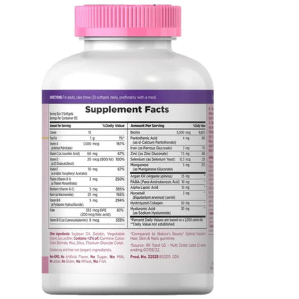 Nature's Bounty Hair Skin and Nails 5000 mcg of Biotin - 250 Coated Tablets Extra Strength