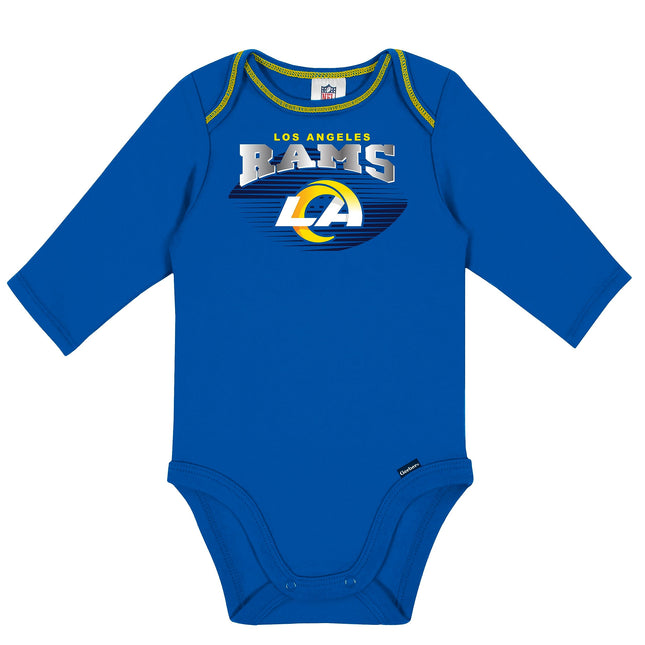 Gerber Unisex Baby Standard NFL 2 Pack Long Sleeve Onesie Bodysuit, Team Color, 0-3 Months