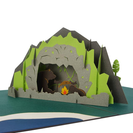 Ribbli Picnic Bear Handmade 3D Pop Up Card,Greetin
