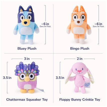 GUND Bluey 5-Piece Plush Playset, Official Bluey Stuffed Animals and Sensory Toys for Babies and Toddlers, 7”