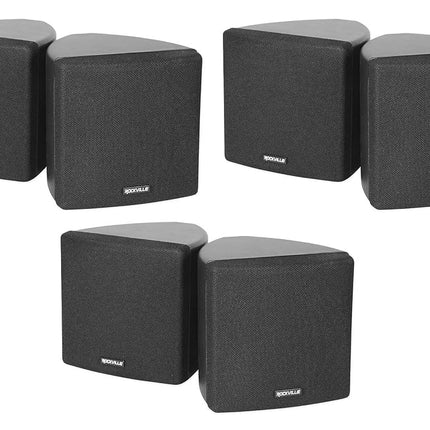 6 Rockville Cube 70v Black 3.5" Commercial Swivel Wall Mount Restaurant Speakers