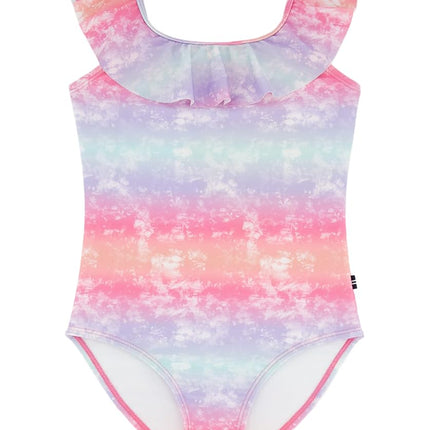 Traje de baño de una pieza para niñas Nautica con protección solar UPF 50+, de secado rápido, degradado de clavel rosa, 7 años