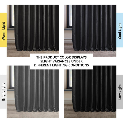 HPD Half Price Drapes Extra Wide Linen Room Darkening Curtain (1 Panel) 100 X 96, BOCH-LN21333-96-DW, Essential Black