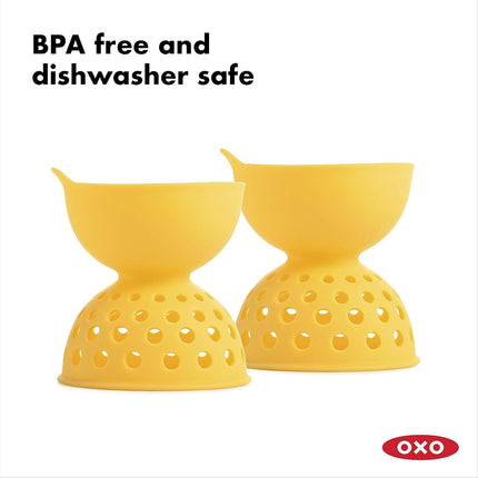 OXO 11207000 OXO GG Silicone Egg Poacher 2 Pack Quick Cooking, Yellow, One Size