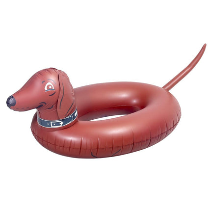Balsa hinchable GoFloats salchicha en fiesta, flota con estilo