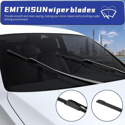 EMITHSUN OEM QUALITY 26" + 18" Premium All-Seasons Durable Stable And Quiet Windshield Wiper Blades(Set of 2)