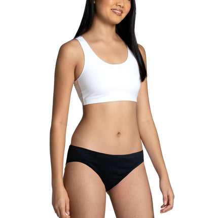 Fruit of the Loom Women's Eversoft Cotton Bikini Underwear, Tag Free & Breathable Style Stretch-12 Pack-Black, 8